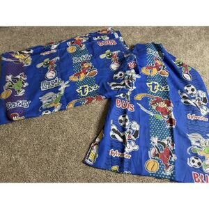 Vintage Looney Tunes Marvin the Martian Taz Sports Theme Twin Sheet Set Craft